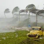 Een orkaan in de tropen